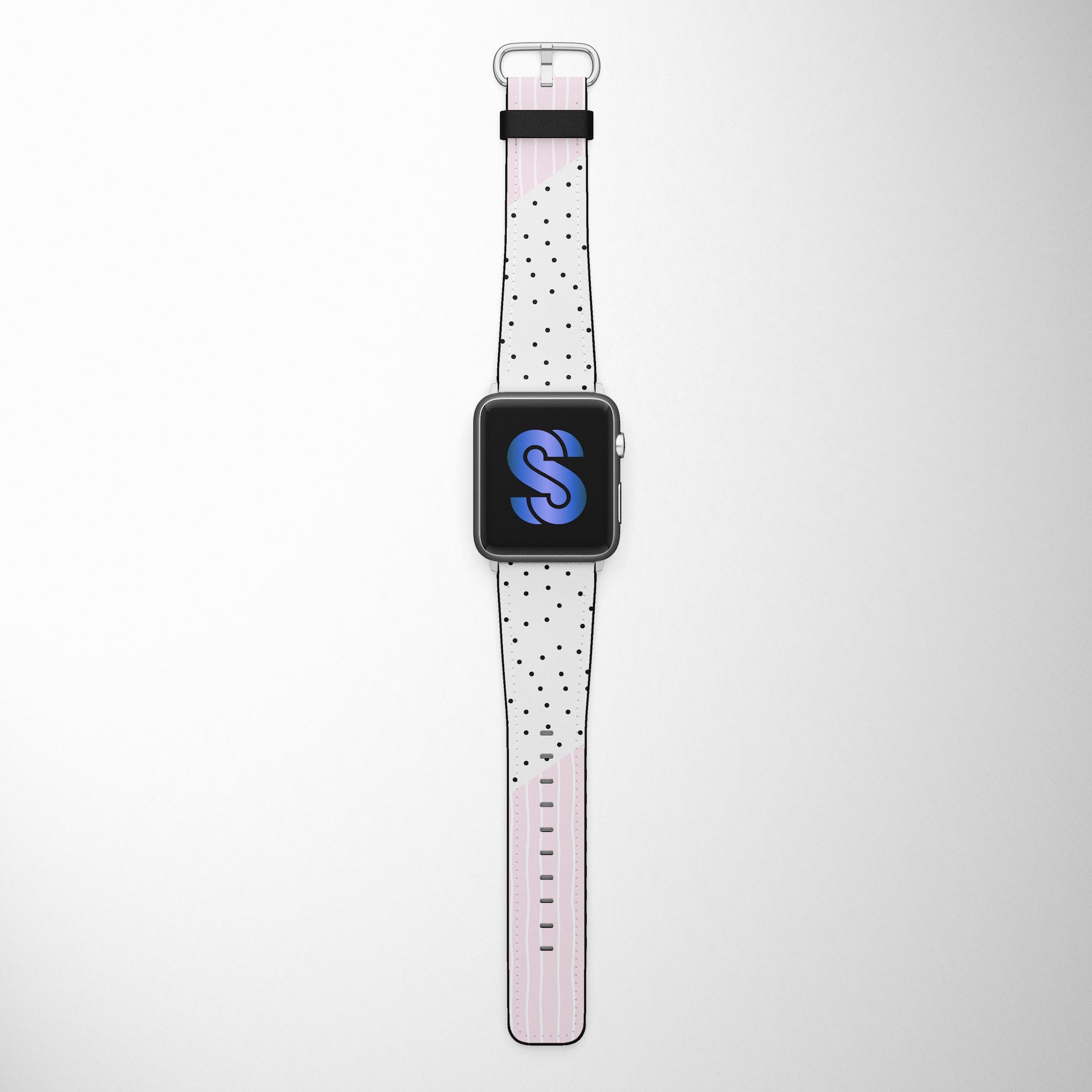 Dots On Pink Pastel Faux Leather Apple Watch Band for Apple Watch 1,2,3,4,5,6,SE - www.scottsy.com