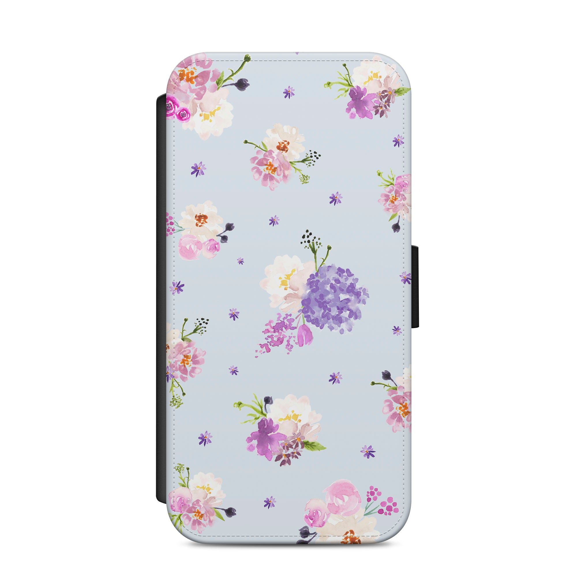 Floral Pastel Faux Leather Flip Case Wallet for iPhone / Samsung