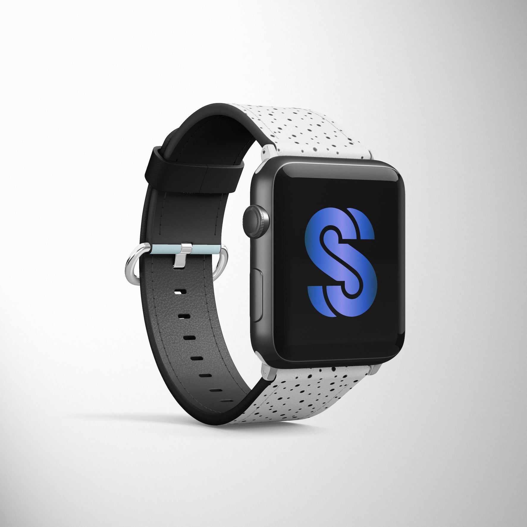 Dots On Blue Pastel Faux Leather Apple Watch Band for Apple Watch 1,2,3,4,5,6,SE - www.scottsy.com