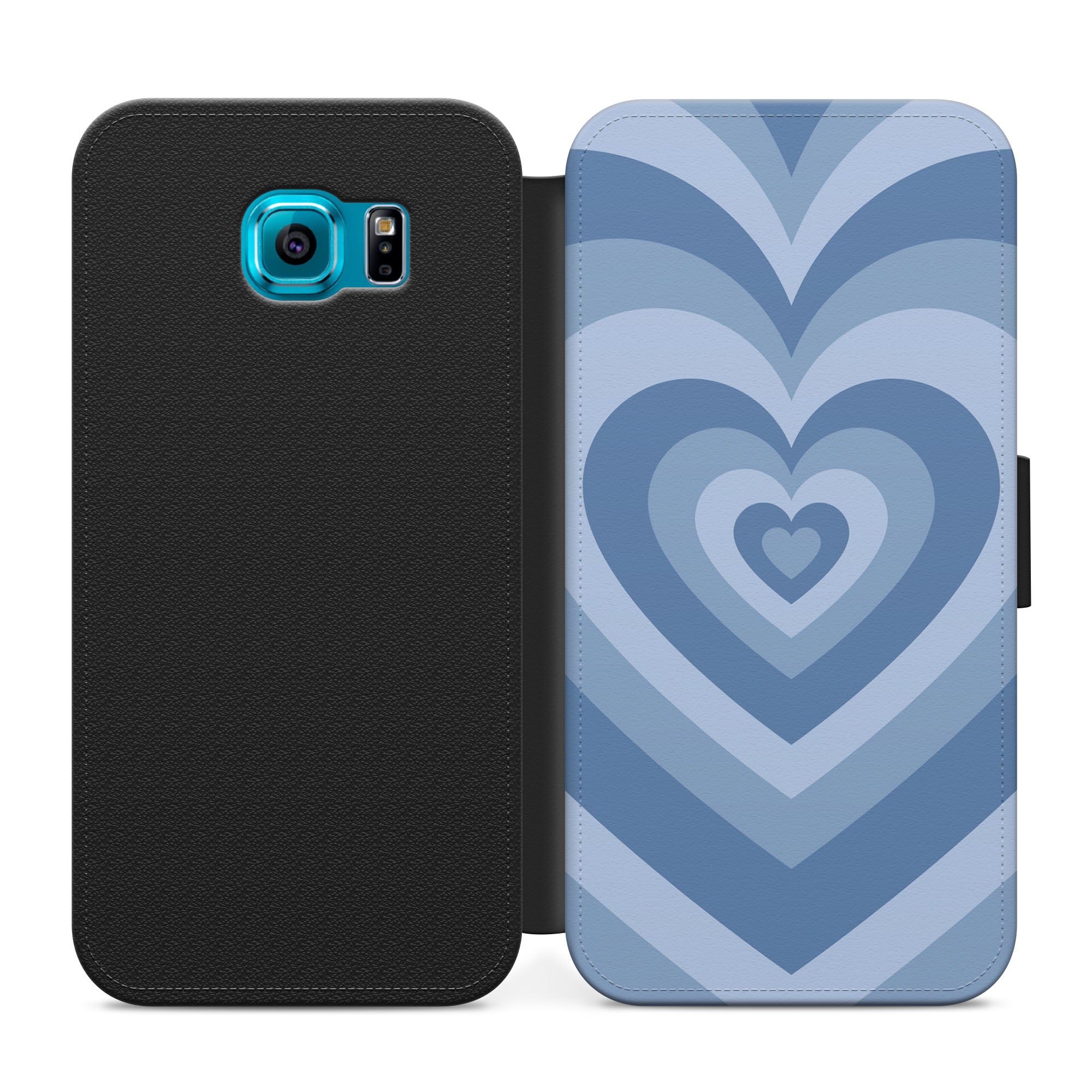 Retro Love Heart Faux Leather Flip Case Wallet for iPhone / Samsung