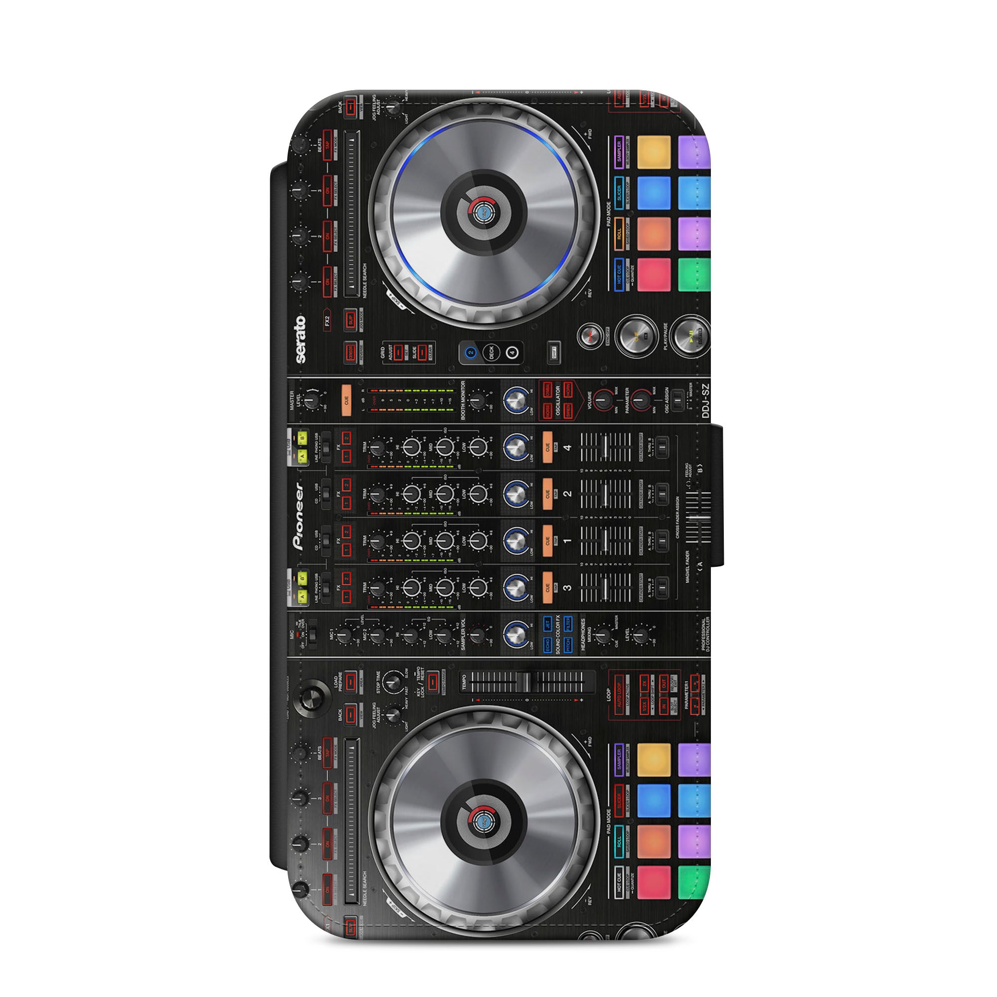 Music DJ Decks Faux Leather Flip Case Wallet for iPhone / Samsung