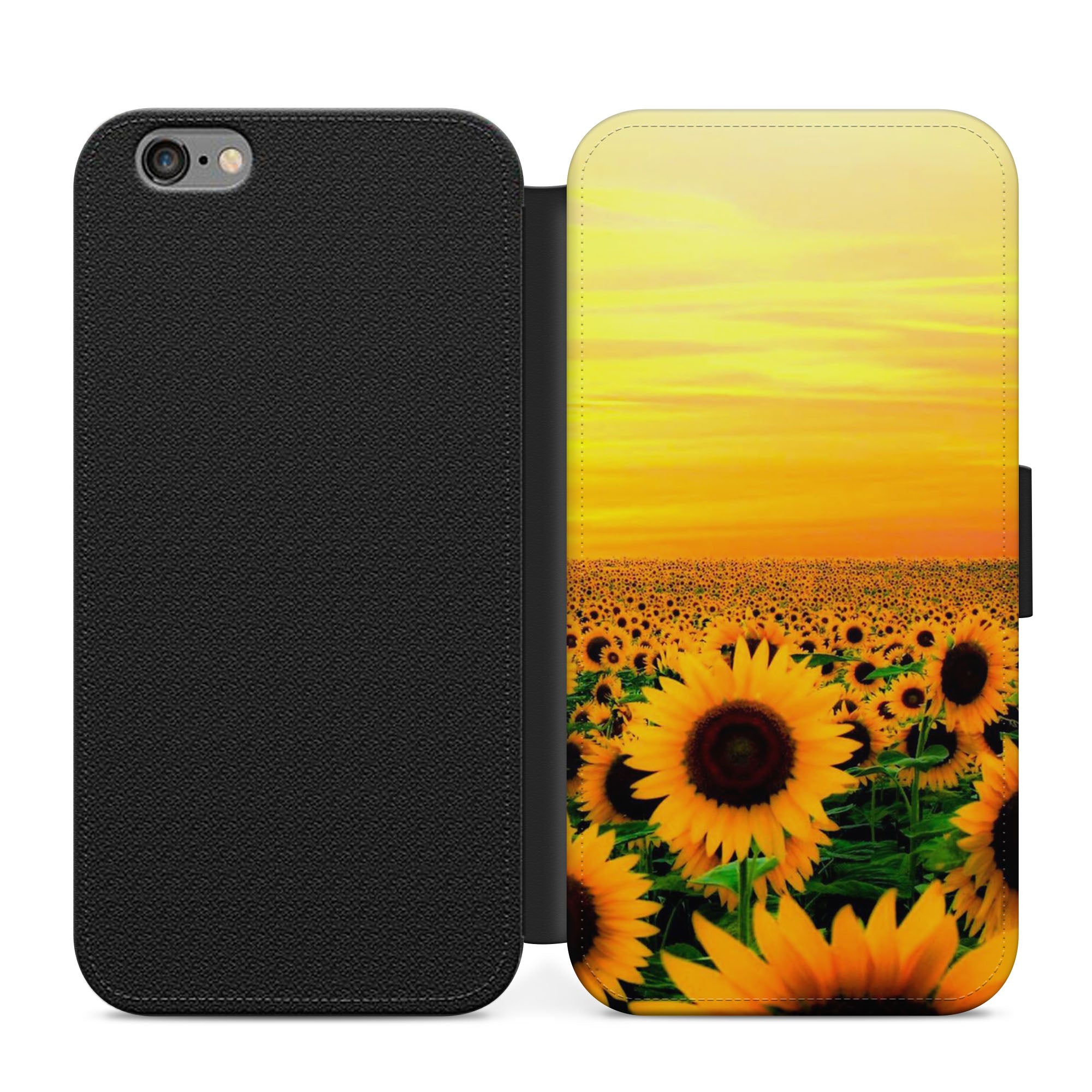 Sunflowers Faux Leather Flip Case Wallet for iPhone / Samsung