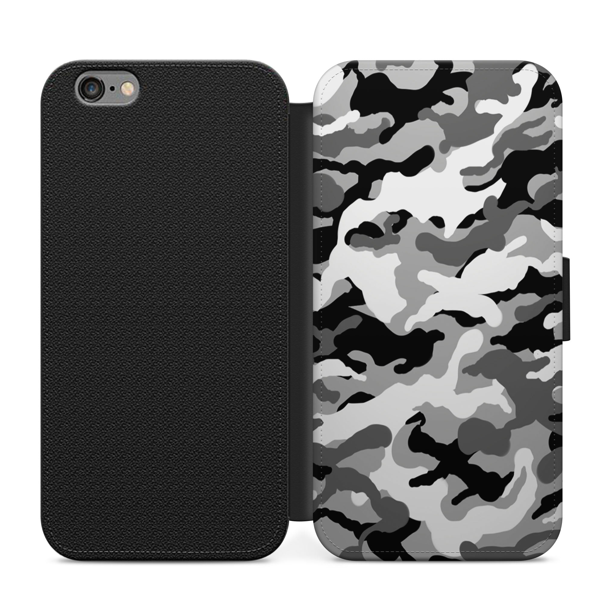 Arctic Snow Camo Camouflage Faux Leather Flip Case Wallet for iPhone / Samsung