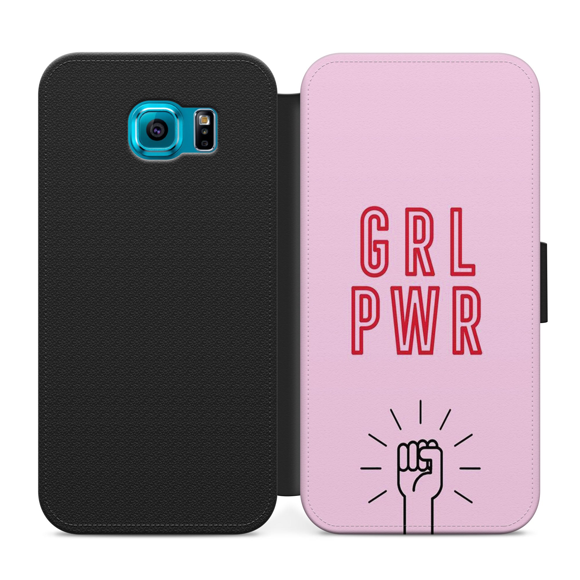 Girl Power Faux Leather Flip Case Wallet for iPhone / Samsung